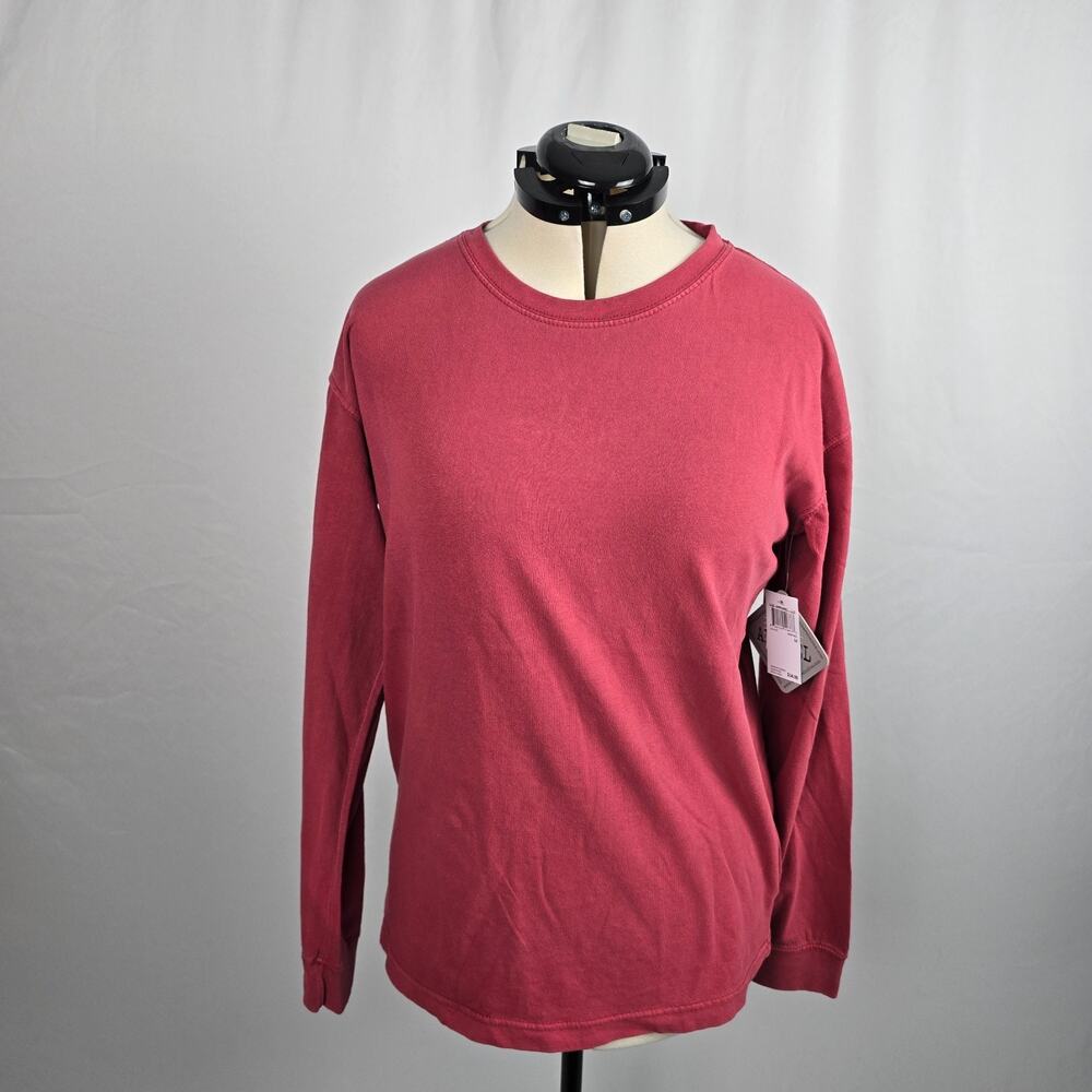 U.S. Apparel Cotton T-Shirt Women's M Barn Red Crew Neck Long Sleeve NWT